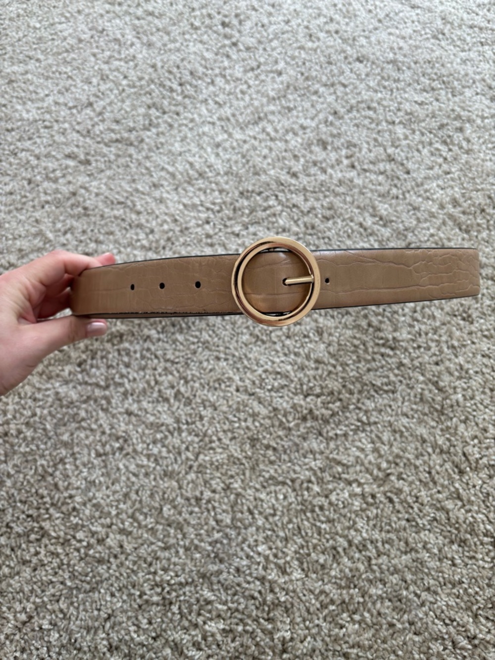Croc Embossed Tab Buckle Belt